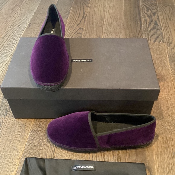 NIB DOLCE&GABBANA Suede Italian Purple Loafer - Picture 5 of 13
